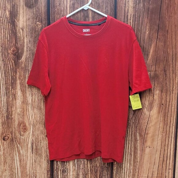DKNY Red Crew Neck T-Shirt Size L - Picture 1 of 5